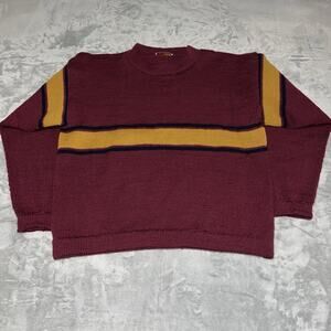 Vintage Custom Red Quality Heavy Knit Knitting Needles Charlene Davis Sweater